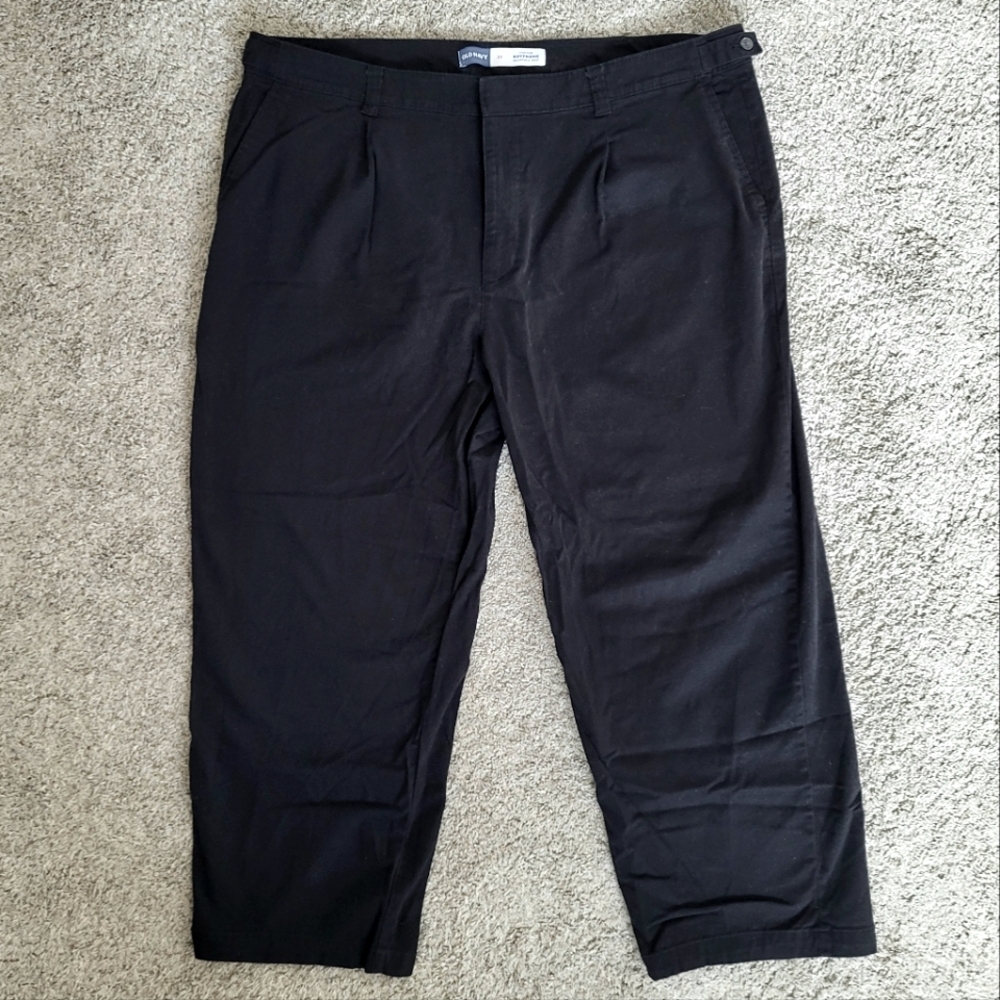 Old Navy Plus Size 22 Black Boyfriend Pants Adjustable Waist Casual Work Office